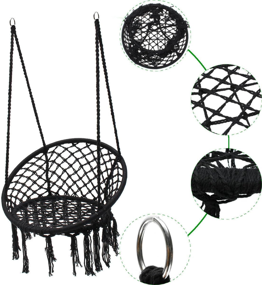 Leagan/balansoar suspendat tip scaun, Zola, diametru 80 cm, sarcina maxima 120kg, cadru metalic, pentru casa, gradina si veranda, negru Leagan/balansoar suspendat tip scaun, Zola, diametru 80 cm, sarcina maxima 120kg, cadru metalic, pentru casa, gradina si veranda, negru